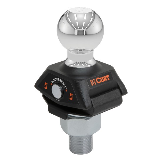 CURT RockerBall Trailer Ball with ShockDrop Technology for Smooth Towing CURT RockerBall trailer ball with ShockDrop technology for enhanced control and quiet towing