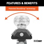 CURT RockerBall Trailer Ball with ShockDrop Technology for Smooth Towing CURT RockerBall trailer ball with ShockDrop technology for enhanced control and quiet towing