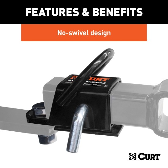 CURT ATV Towing Adapter with 2-inch Receiver and No-Swivel Design CURT ATV bolt-on adapter with 2-inch receiver and welded D-ring for towing
