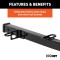 CURT 2-1/2 to 2 inch hitch adapter with safety features CURT hitch adapter converting 2-1/2 to 2 inches, with safety chain loops and electrical bracket
