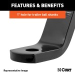CURT Class 3 Ball Mount with 2 Inch Shank and 7500 lbs Capacity CURT Class 3 ball mount with 2 inch shank, 7500 lbs capacity, glossy black finish