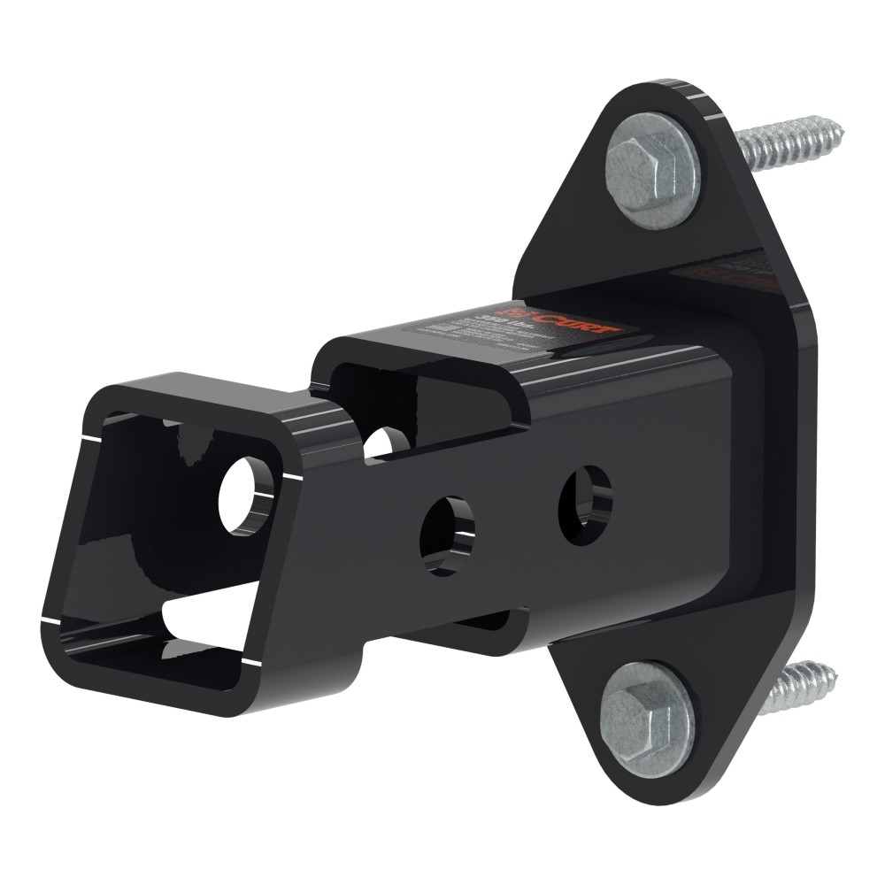 CURT Hitch Accessory Wall Mount for Secure Garage Storage CURT wall mount organizing hitch accessories in a garage