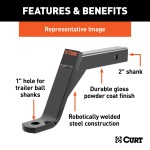 CURT Class 3 Ball Mount with 2" Receiver and Durable Finish CURT Class 3 ball mount for 2 inch hitch, durable black finish, towing