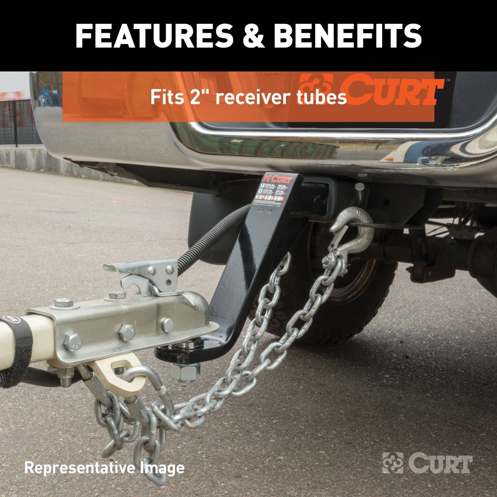CURT Class 3 Ball Mount with 2" Receiver and Durable Finish CURT Class 3 ball mount for 2 inch hitch, durable black finish, towing