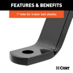 CURT Class 3 Ball Mount with 2" Receiver and Durable Finish CURT Class 3 ball mount for 2 inch hitch, durable black finish, towing