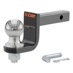 CURT Towing Starter Kit with Class 2 Ball Mount and Hitch Pin CURT towing starter kit including class 2 ball mount, hitch pin, and chrome-plated trailer ball for 1-1/4 inch hitch receivers.
