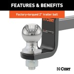 CURT Towing Starter Kit with Class 2 Ball Mount and Hitch Pin CURT towing starter kit including class 2 ball mount, hitch pin, and chrome-plated trailer ball for 1-1/4 inch hitch receivers.