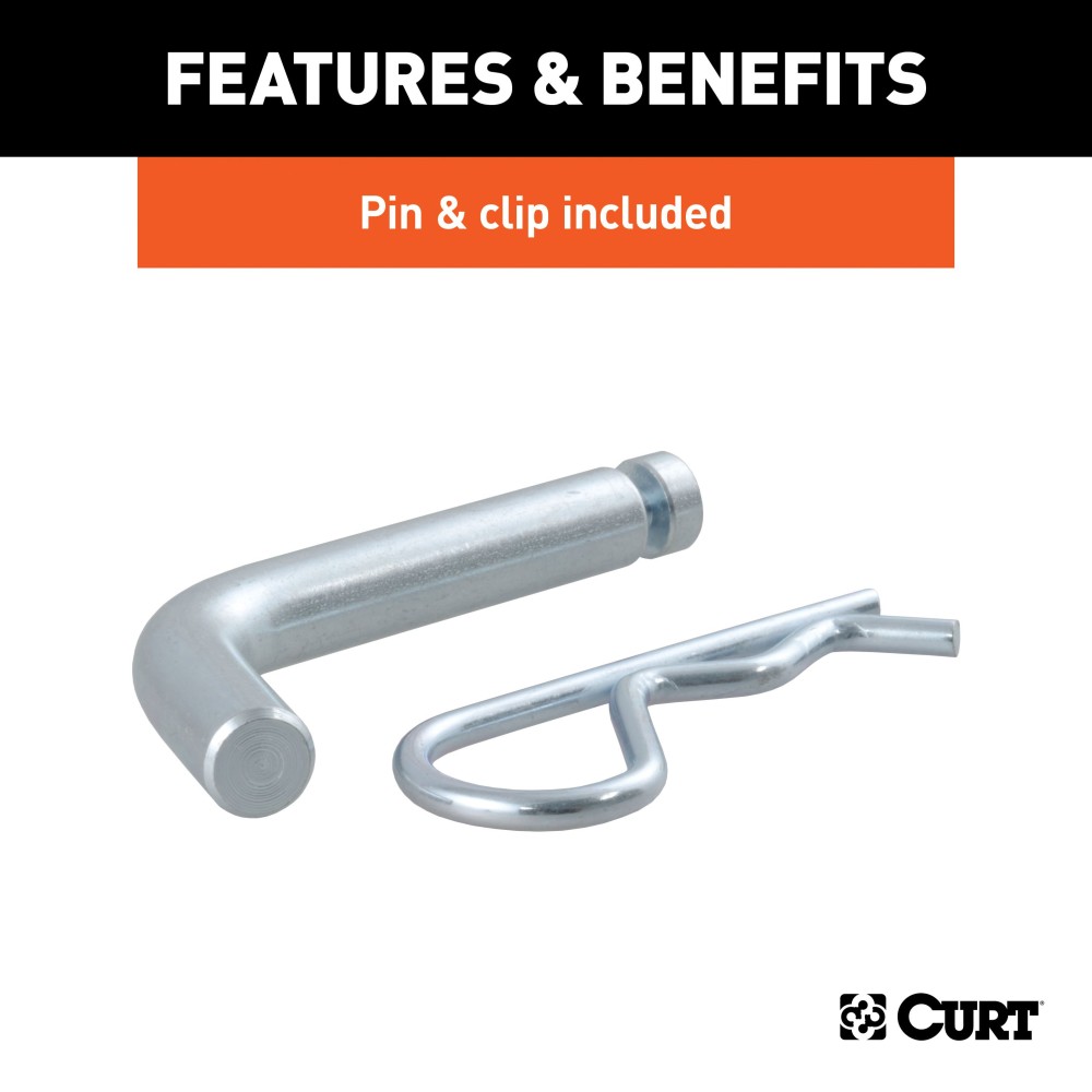 CURT Towing Starter Kit with Class 2 Ball Mount and Hitch Pin CURT towing starter kit including class 2 ball mount, hitch pin, and chrome-plated trailer ball for 1-1/4 inch hitch receivers.