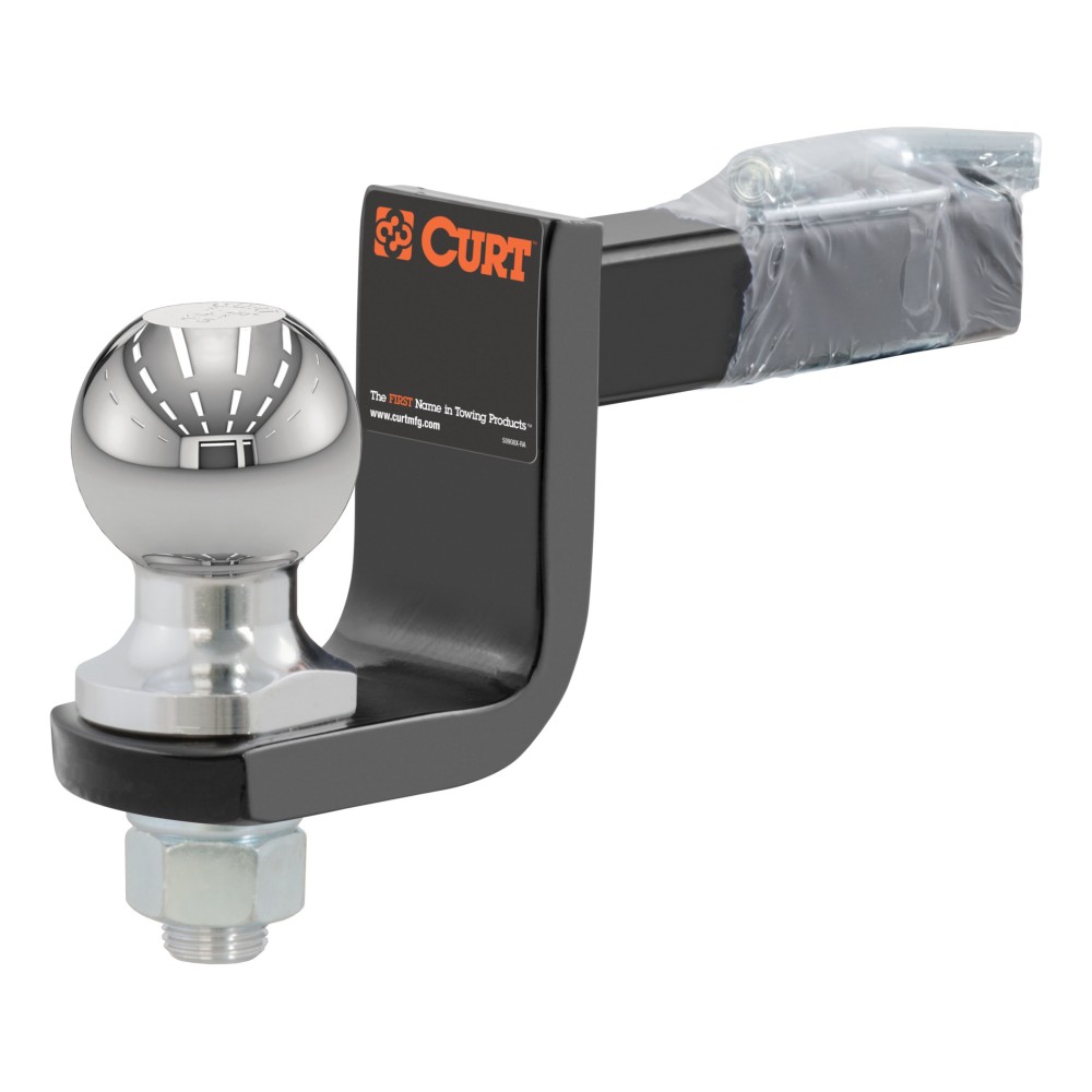 CURT Towing Starter Kit with Class 2 Ball Mount and Hitch Pin CURT towing starter kit including class 2 ball mount, hitch pin, and chrome-plated trailer ball for 1-1/4 inch hitch receivers.