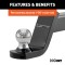 CURT Fusion Ball Mount with Fixed Trailer Ball for 2-Inch Hitch CURT Fusion ball mount with permanently attached 1-7/8 inch trailer ball for towing.