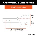 CURT Dual Length Ball Mount for Versatile Towing Solutions CURT dual length ball mount for towing, fits 2 inch hitch receiver, black powder coat finish