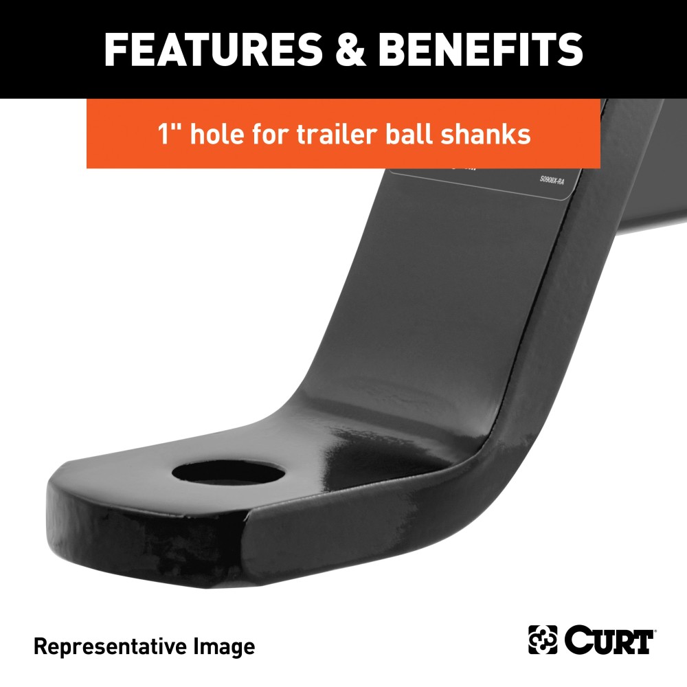 CURT Dual Length Ball Mount for Versatile Towing Solutions CURT dual length ball mount for towing, fits 2 inch hitch receiver, black powder coat finish