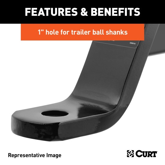 CURT Dual Length Ball Mount for Versatile Towing Solutions CURT dual length ball mount for towing, fits 2 inch hitch receiver, black powder coat finish
