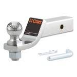 CURT Loaded Ball Mount with 2 Inch Ball and Chrome Finish CURT loaded ball mount with pre-fitted trailer ball, 7,500 lbs capacity, chrome-plated finish and 2 inch ball.