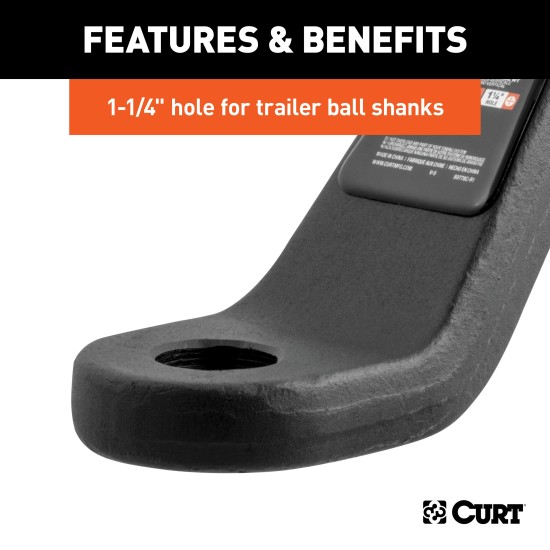CURT Forged Ball Mount for Heavy-Duty Towing with 2 Inch Hitch CURT forged ball mount designed for heavy trailers with rust protection, fits 2 inch hitch receiver
