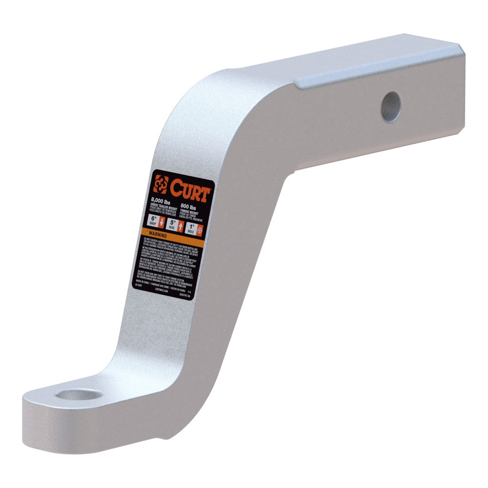 CURT aluminum trailer hitch ball mount with 2-inch shank, 8K capacity