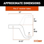 CURT aluminum trailer hitch ball mount with 2-inch shank, 8K capacity