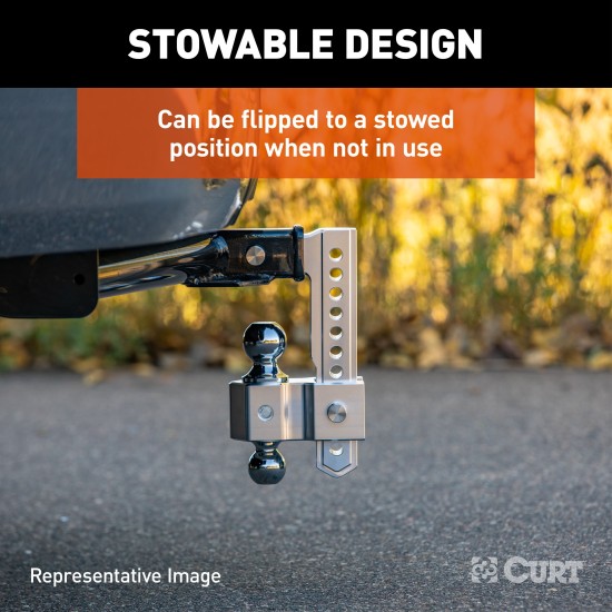 AlumaLite Aluminum Drop Hitch with Adjustable Dual Balls AlumaLite aluminum drop hitch featuring adjustable dual balls for safe trailer towing.
