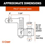 AlumaLite Aluminum Drop Hitch with Dual Ball - 7-1/2 Inch Drop Lightweight AlumaLite aluminum drop hitch, dual ball, fits 2-inch hitch receiver, polished finish