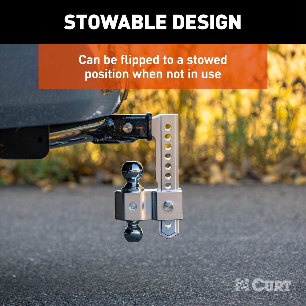 AlumaLite Aluminum Drop Hitch with Dual Ball and Adjustable Height AlumaLite aluminum drop hitch with dual ball setup and adjustable height for easy trailer leveling
