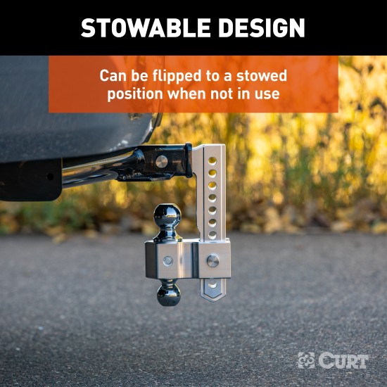 AlumaLite Aluminum Drop Hitch with Dual Ball and Adjustable Height AlumaLite aluminum drop hitch with dual ball setup and adjustable height for easy trailer leveling
