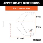 CURT Industrial Duty Ball Mount for 3 Inch Trailer Hitches CURT Industrial Duty ball mount with 3 inch shank for heavy-duty towing