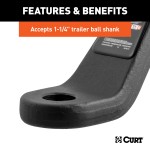 CURT Industrial Duty Ball Mount for 3 Inch Trailer Hitches CURT Industrial Duty ball mount with 3 inch shank for heavy-duty towing