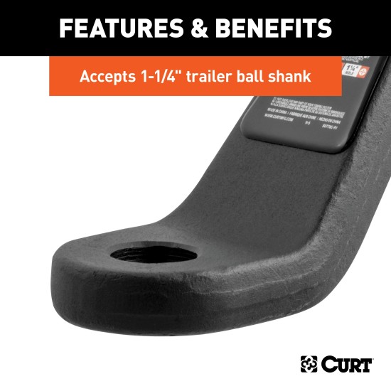 CURT Industrial Duty Ball Mount for 3 Inch Trailer Hitches CURT Industrial Duty ball mount with 3 inch shank for heavy-duty towing