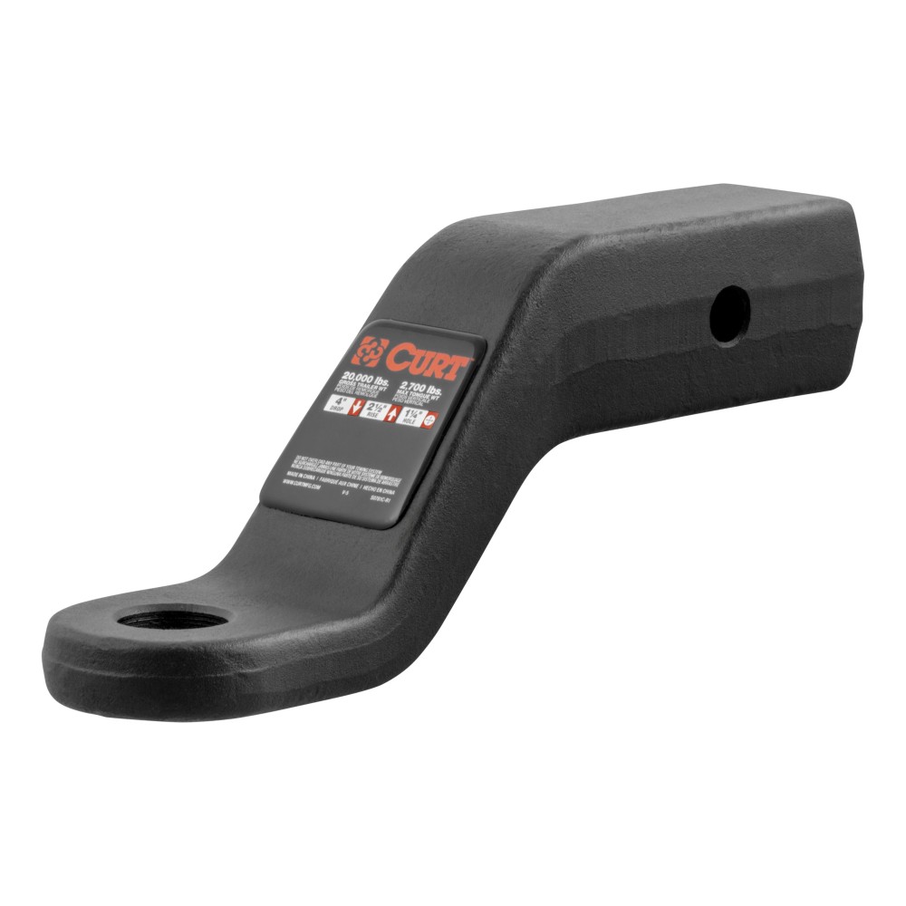 CURT Commercial-Duty Forged Ball Mount for Superior Towing CURT forged ball mount with 20,000 lbs towing capacity, black carbide finish