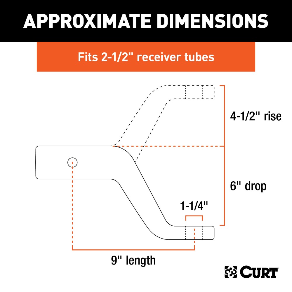 CURT Commercial-Duty Forged Ball Mount for Heavy-Duty Towing CURT forged ball mount capable of towing up to 20,000 lbs with durable carbide finish