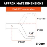 CURT Commercial-Duty Forged Ball Mount for Heavy-Duty Towing CURT forged ball mount capable of towing up to 20,000 lbs with durable carbide finish