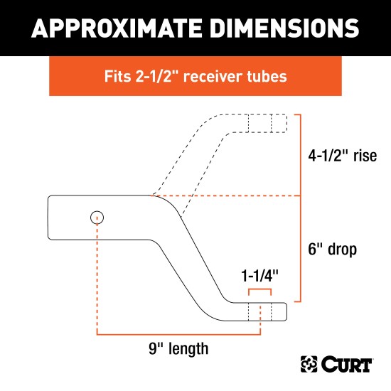 CURT Commercial-Duty Forged Ball Mount for Heavy-Duty Towing CURT forged ball mount capable of towing up to 20,000 lbs with durable carbide finish