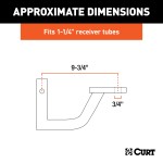 CURT Vertical Trailer Hitch Adapter for 1-1/4-Inch Receiver CURT vertical trailer hitch adapter with durable gloss black powder coat finish