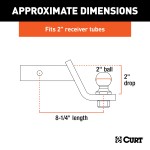 CURT Towing Starter Kit with Ball Mount and Hitch Lock CURT towing starter kit including ball mount, hitch lock, and receiver cover
