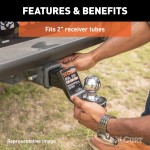 CURT Towing Starter Kit with Ball Mount and Hitch Lock CURT towing starter kit including ball mount, hitch lock, and receiver cover