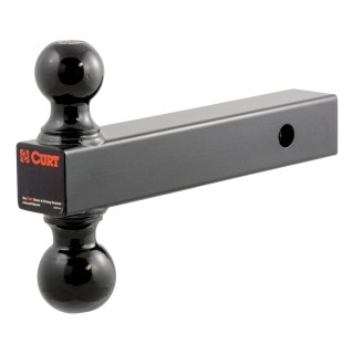 CURT Multi-Tow Dual Ball Mount with Solid Shank CURT multi-tow ball mount with two welded balls for trailer towing