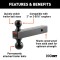 CURT Multi-Tow Dual Ball Mount with Solid Shank CURT multi-tow ball mount with two welded balls for trailer towing