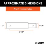 CURT Hitch Adapter - Converts 2" to 1-1/4" Receiver - 9.5" Extension CURT hitch adapter extends 9-1/2", 2" to 1-1/4" conversion, black powder coat.