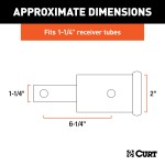 CURT Hitch Adapter - 1-1/4" to 2" Conversion with 6-1/4" Extension CURT hitch adapter converting 1-1/4" receiver to 2", extends 6-1/4 inches