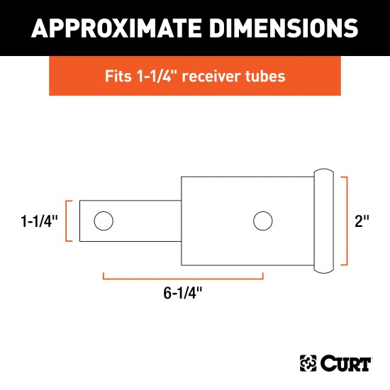 CURT Hitch Adapter - 1-1/4" to 2" Conversion with 6-1/4" Extension CURT hitch adapter converting 1-1/4" receiver to 2", extends 6-1/4 inches