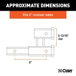 CURT Dual Hitch Extender for 2 Inch Receiver, 8 Inch Extension CURT dual hitch extender adds clearance and allows simultaneous towing and accessory mounting in a 2 inch receiver.