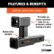 CURT Dual Hitch Extender for 2 Inch Receiver, 8 Inch Extension CURT dual hitch extender adds clearance and allows simultaneous towing and accessory mounting in a 2 inch receiver.