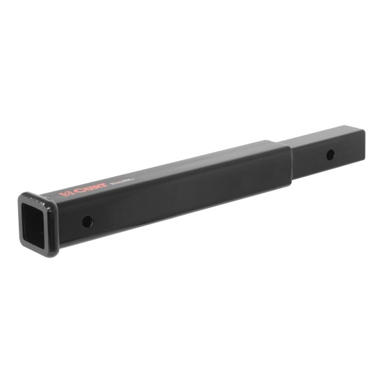 CURT 18 Inch Hitch Extender for 2 Inch Receiver Tube CURT hitch extender with gloss black finish for 2 inch receiver offering 18 inch extension