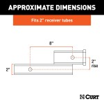 CURT Hitch Adapter Extender with 2-Inch Drop or Rise CURT hitch adapter with 2-inch rise or drop for 2-inch receiver