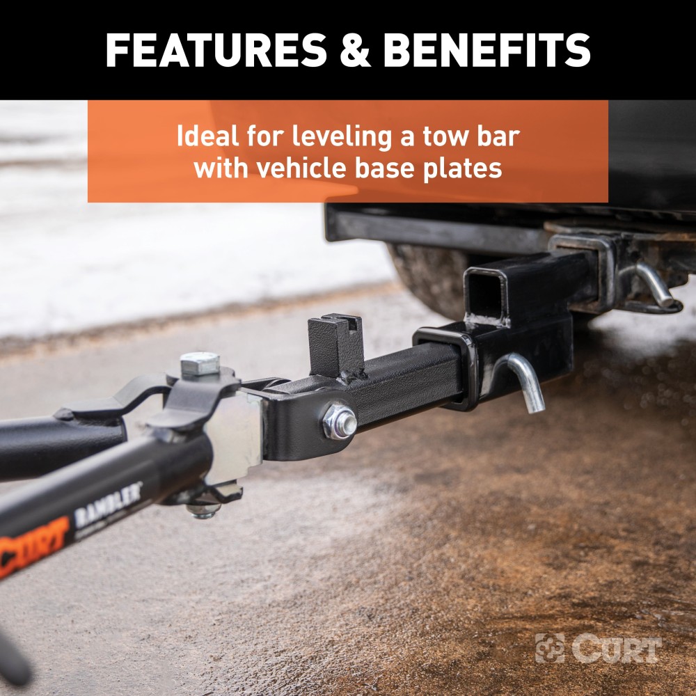 CURT Hitch Adapter Extender with 2-Inch Drop or Rise CURT hitch adapter with 2-inch rise or drop for 2-inch receiver
