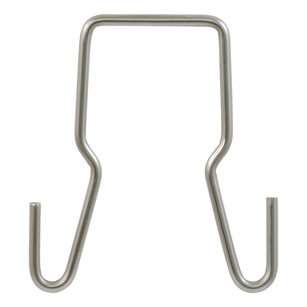 CURT Trailer Safety Chain Hanger Bracket on 2-Inch Hitch CURT safety chain hanger bracket clipped onto a 2-inch hitch shank, keeping trailer chains off the ground with durable steel construction.