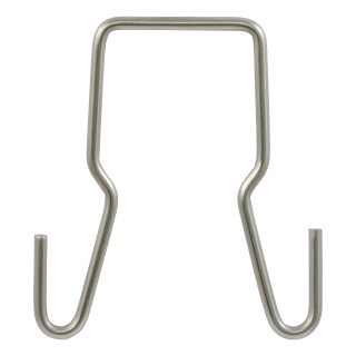 CURT Trailer Safety Chain Hanger Bracket on 2-Inch Hitch CURT safety chain hanger bracket clipped onto a 2-inch hitch shank, keeping trailer chains off the ground with durable steel construction.