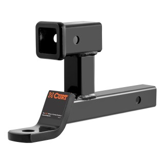 CURT Specialty Dual-Function Ball Mount, Fits 2-Inch Receiver CURT specialty ball mount with dual-function design for 2-inch receiver compatibility, gloss black finish.