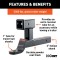 CURT Specialty Dual-Function Ball Mount, Fits 2-Inch Receiver CURT specialty ball mount with dual-function design for 2-inch receiver compatibility, gloss black finish.