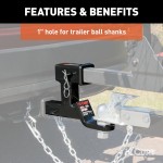CURT specialty ball mount with dual-function design for 2-inch receiver compatibility, gloss black finish.